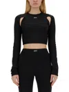 Off-white Cropped Top With Cut-out Shoulder Details