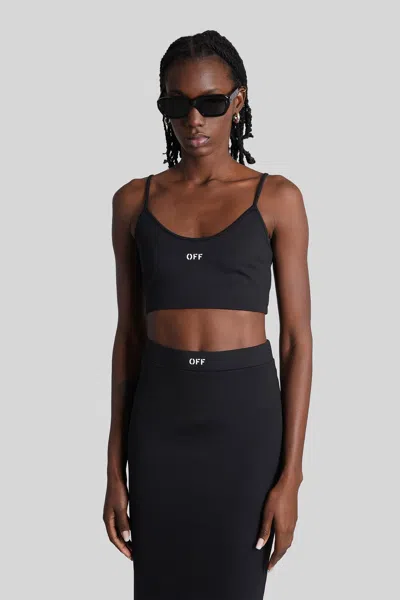 Off-white Sleek Spaghetti Strap Top In Black
