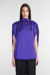 Off-white Logo-embroidered Blouse In Viola
