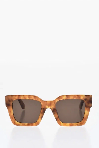 Off-white Tortoiseshell Effect Oversized Jackson Wayfarer Sunglasses In Brown