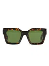 Off-white Tortoiseshell Geometric-frame Sunglasses In Black
