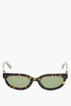 Off-white Tortoiseshell Sparks Oval Sunglasses With Golden-effect Mono In Green