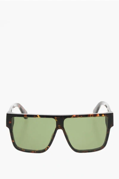 Off-white Tortoiseshell Syracuse Shield Sunglasses In Black