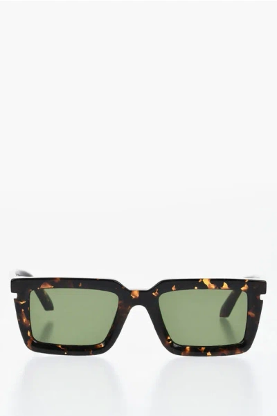 Off-white Tortoiseshell Tucson Rectangular Sunglasses In Brown