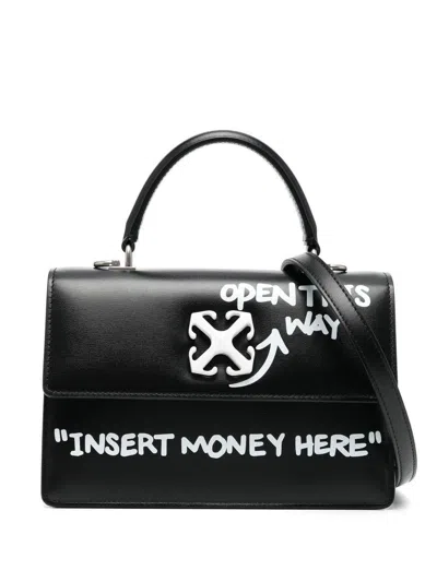 Off-white Jitney 1.4 Leather Tote Bag In Multicolor