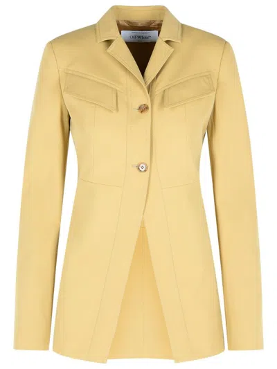Off-white Toybox' Beige Cotton Jacket In Yellow