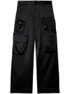 Off-white Off White "satin Toybox" Cargo Trousers In Black