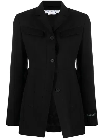 OFF-WHITE TOYBOX DRY WO SINGLE-BREASTED WOOL BLAZER