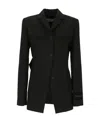Off-white Toybox Dry Wo Single-breasted Wool Blazer In Black