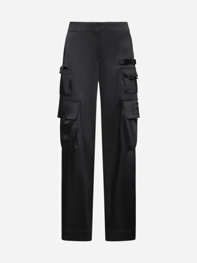 Off-white Toybox Satin Cargo Pants In Black