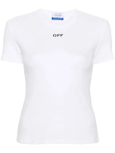 Off-white Off White Off White Woman White T Shirt And Polo Owaa065 C99 Jer005