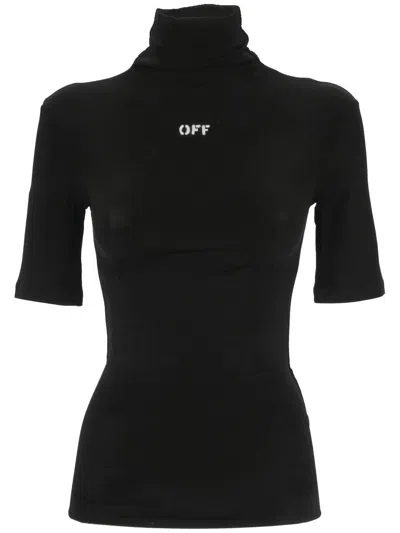 Off-white Off White Off White Woman Black T Shirt And Polo Owad137 C99 Jer002
