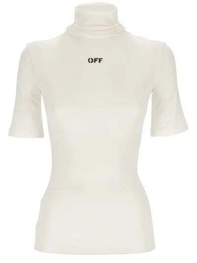 Off-white Off White Off White Woman White T Shirt And Polo Owad137 C99 Jer002