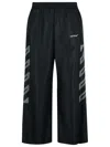 Off-white Black Diag Outl Nylon Faille Track Pants In Black