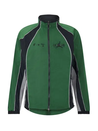 Off-white Track Jacket With Zip Fastening And Panel Accents In Green