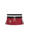 Off-white Pleated Skirt With Drawstring In Red