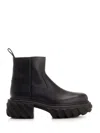 Off-white Man Ankle Boots Black Size 7 Leather In Black
