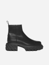 Off-white Man Ankle Boots Black Size 7 Leather In Black