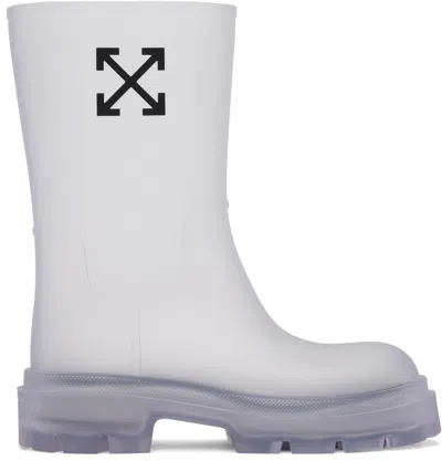 OFF-WHITE TRANSPARENT BLACK ARROW REBOOT BOOTS