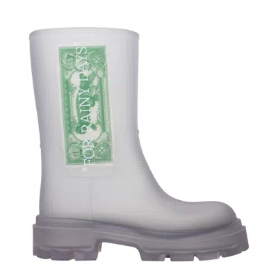 Off-white Transparent Pvc Ankle Boots In Gray