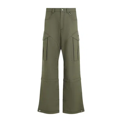 Off-white Military-inspired Cargo Pants With Wide Leg Silhouette In Green