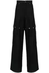 Off-white Black 90s Logo Straight Leg Cargo Pants In Black