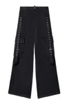 Off-white Cargo Pocket Wide Leg Trousers In Black