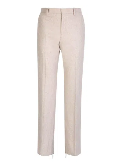 Off-white Trousers In Neutral
