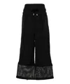 Off-white Wide Leg Nylon Crispy Pants With Removable Cuffs In Black
