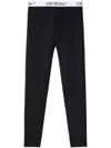 Off-white Logo Band Seamless Leggings With Stretch Fit In Black