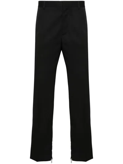 Off-white High Waist Straight Leg Pants In Black