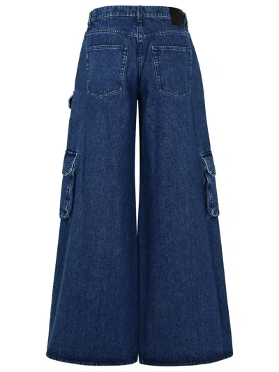 Off-white Trousers In Deep Blue