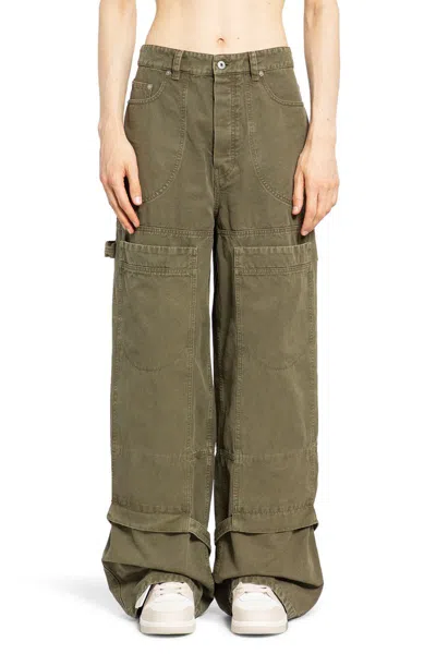 Off-white Trousers In Green