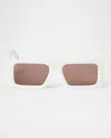 Off-white Troy Arrow Rectangle Sunglasses In 0164 White Brown