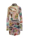Off-white X-ray-print Twist-detail Minidress In Multicolor
