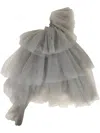 Off-white Tulle Raptor Maxi Dress In Grey