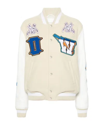 OFF-WHITE OFF-WHITE TUNDERBOLT BUTTONED LONG-SLEEVED BOMBER JACKET