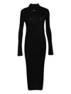 Off-white Turtle-neck Midi Dress In Black