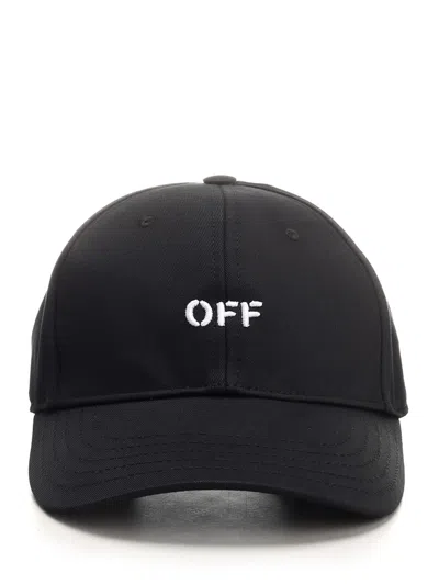 Off-white Twill Baseball Cap In Black