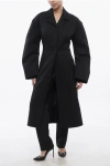 Off-white Twill Fabric Round Techno Single-breasted Coat