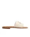 Off-white Leather Twist Slides With Cut-out Logo In Nude