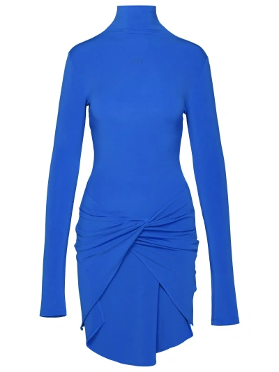 Off-white Woman Vestito Twist In Blue