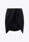 Off-white Chic Black Virgin Wool Skirt With Viscose Lining And Unique Design In Black