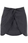 OFF-WHITE TWIST MINI SKIRT WITH PINSTRIPED MOTIF