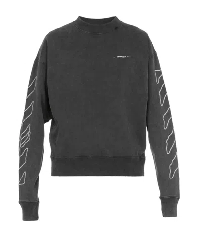 Off-white Twisted Arrow Embroidered Sweater In Black