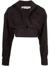 Off-white Cargo Cropped Shirt In Grey