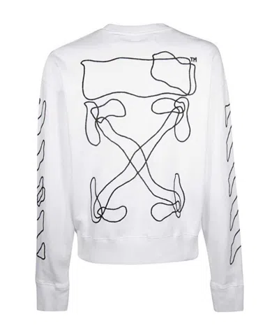 Off-white Twisted Line Arrowhead Hoodie In White