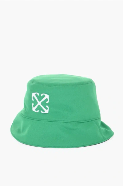 Off-white Two Tone Arrow Bucket Hat With Embroidery In Green
