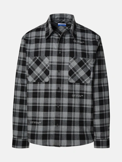 Off-white Two-tone Cotton Shirt In Grey