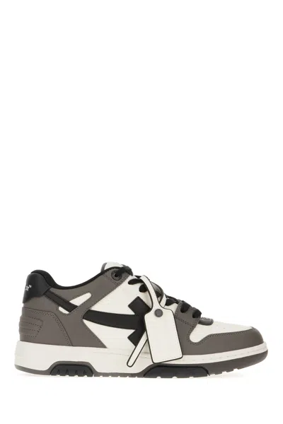 Off-white Two-tone Leather And Polyester Out Off Office Sneakers In Multi